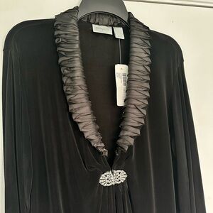 Chico's Travelers Collection Black Tuxedo Jacket / Cardigan Size 2 NWT $119